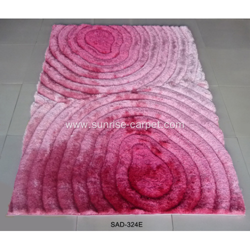 Silk Shaggy 3D Carpet With Design